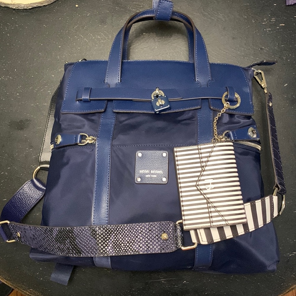 Henri Bendel Jetsetter Backpack/Crossbody Navy Blue